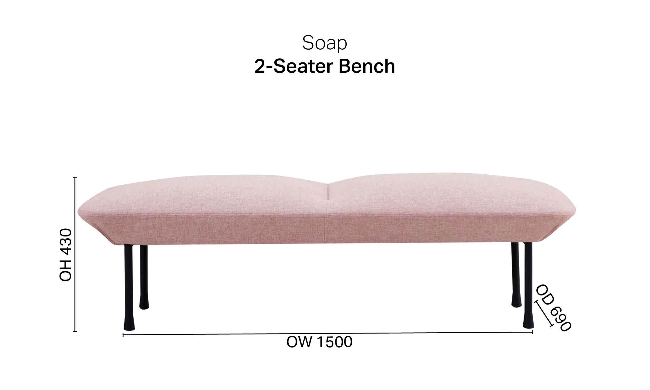 Soap 2-Seater Bench